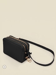 Sosandar Black Leather Cross-Body Bag - Image 4 of 5