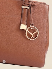 Sosandar Brown Leather Tote Bag With Cross-Body Strap - Image 5 of 5