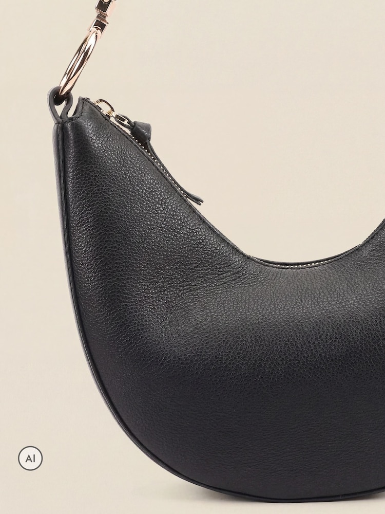 Sosandar Black Leather Shoulder Bag - Image 5 of 5