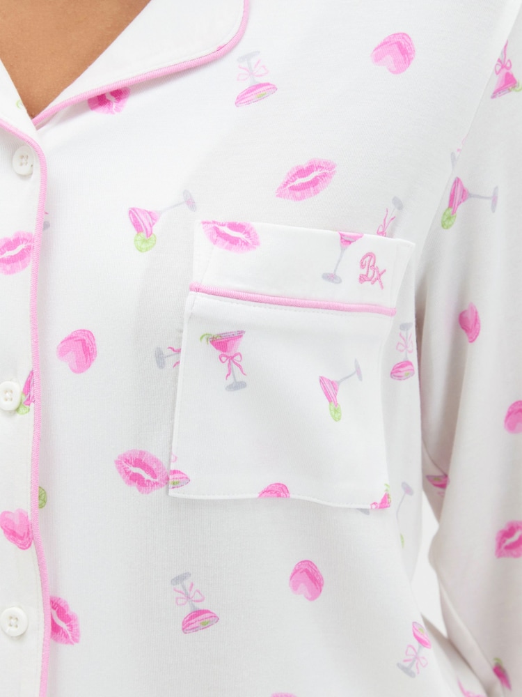Boux Avenue White Cocktail Modal Long Pyjamas Set - Image 7 of 7 Boux Avenue White Cocktail Modal Long Pyjamas Set - Image 7 of 7