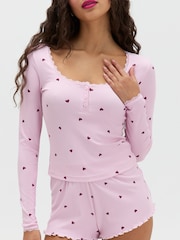 Boux Avenue Heart Ribbed Short Pyjamas Set - Bild 3 von 6