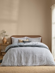 Yard Denim Perrie Leaf Muslin 100% Cotton Reversible Duvet Cover and Pillowcase Set - Image 3 of 5