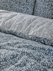 Yard Denim Perrie Leaf Muslin 100% Cotton Reversible Duvet Cover and Pillowcase Set - Image 4 of 5