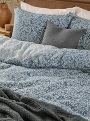 Yard Denim Perrie Leaf Muslin 100% Cotton Reversible Duvet Cover and Pillowcase Set - Image 5 of 5
