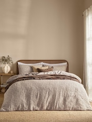 Yard Chocolate Perrie Leaf Muslin 100% Cotton Reversible Duvet Cover and Pillowcase Set - Image 3 of 5