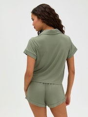 Boux Avenue Green Ribbed Modal Short Pyjamas Set - Image 3 of 7