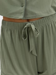 Boux Avenue Green Ribbed Modal Short Pyjamas Set - Image 4 of 7