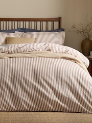 Yard Hebden Striped Cotton Reversible Duvet Cover and Pillowcase Set - صورة 3 من 4