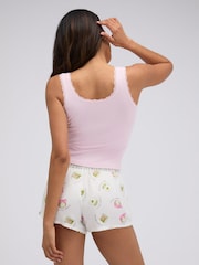 Boux Avenue Pink Matcha Woven Short Pyjamas Set - Image 3 of 7