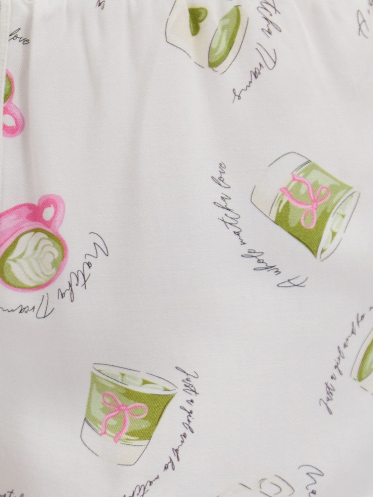 Boux Avenue Pink Matcha Woven Short Pyjamas Set - Image 7 of 7 Boux Avenue Pink Matcha Woven Short Pyjamas Set - Image 7 of 7