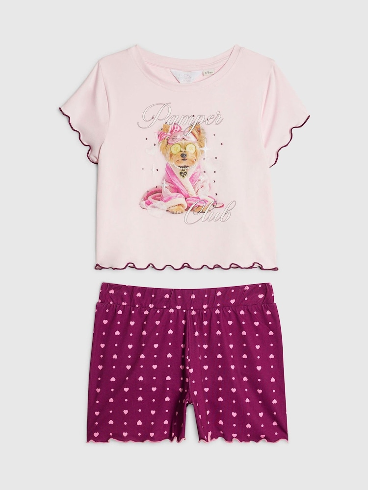 River Island Red Self Care Puppy Pyjamas - Image 1 of 4
