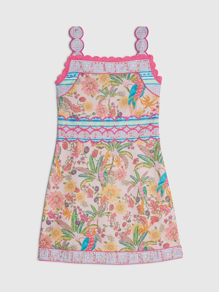 River Island Pink Beaded Parrot Dress - Image 1 of 4
