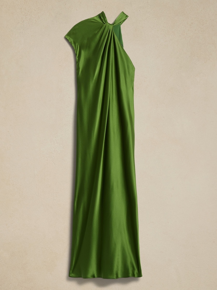 Banana Republic Green Kaia Silk Midi Dress - Image 2 of 2