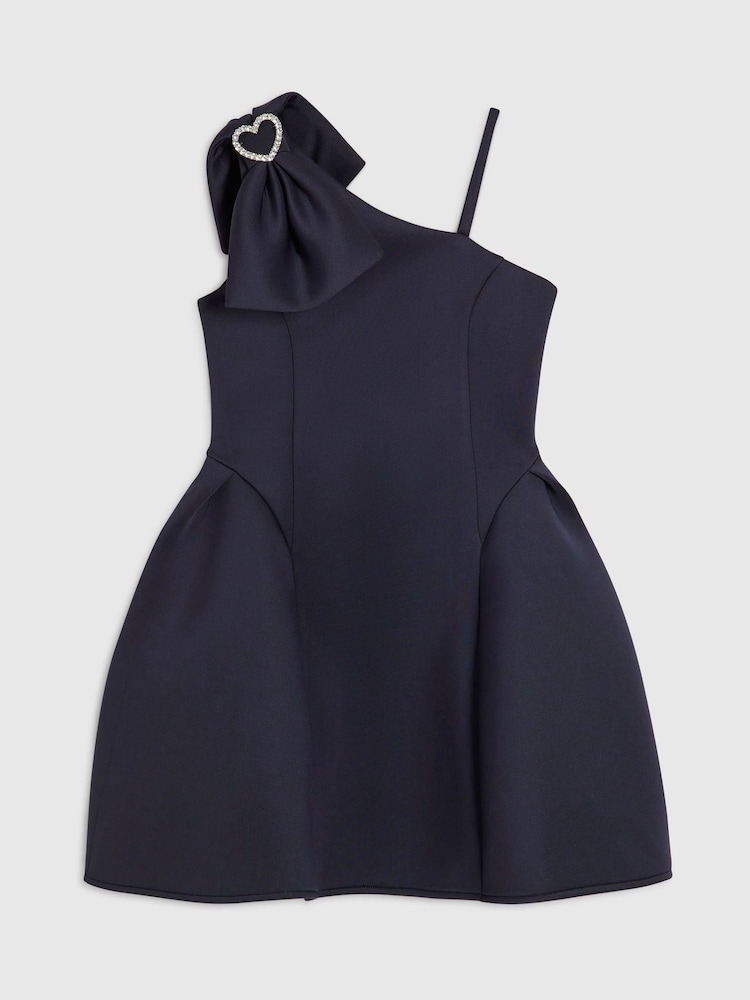 River Island Blue Asymmetric Scuba Dress - Image 1 of 4 River Island Blue Asymmetric Scuba Dress - Image 1 of 4