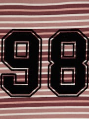 River Island Pink Stripe Number Boxy Fit Crop T-Shirt - Image 4 of 4