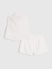 River Island White Palm Waistcoat Shirt & Shorts Set - Image 2 of 5