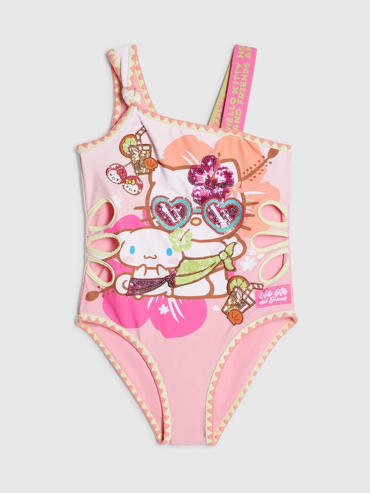 Asymmetric Swimsuit na may Hello Kitty sa River Island - Larawan 1 ng 4