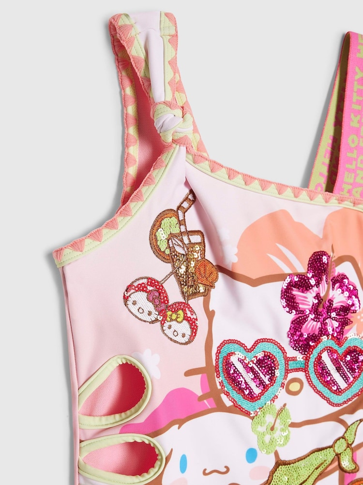 Asymmetric Swimsuit na may Hello Kitty sa River Island - Larawan 4 ng 4