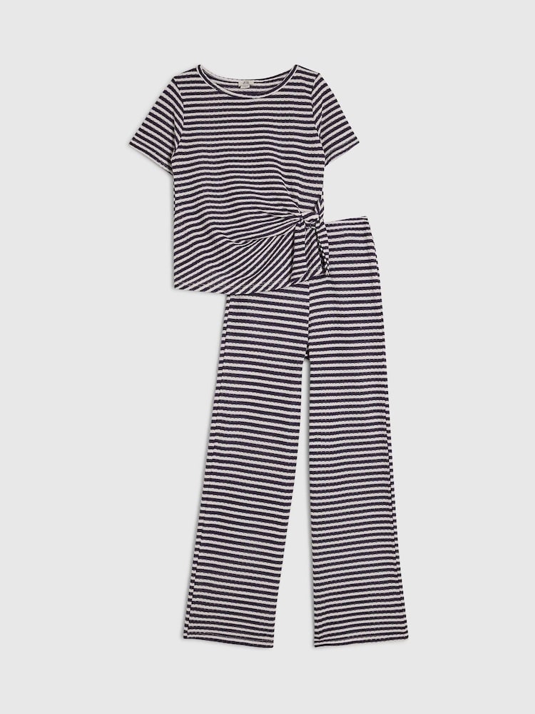 Mavi - River Island Zolaqlı Teksturalı Qalstuk Topu və Qısa Dəsti - 5şəkildən 1 şəkil