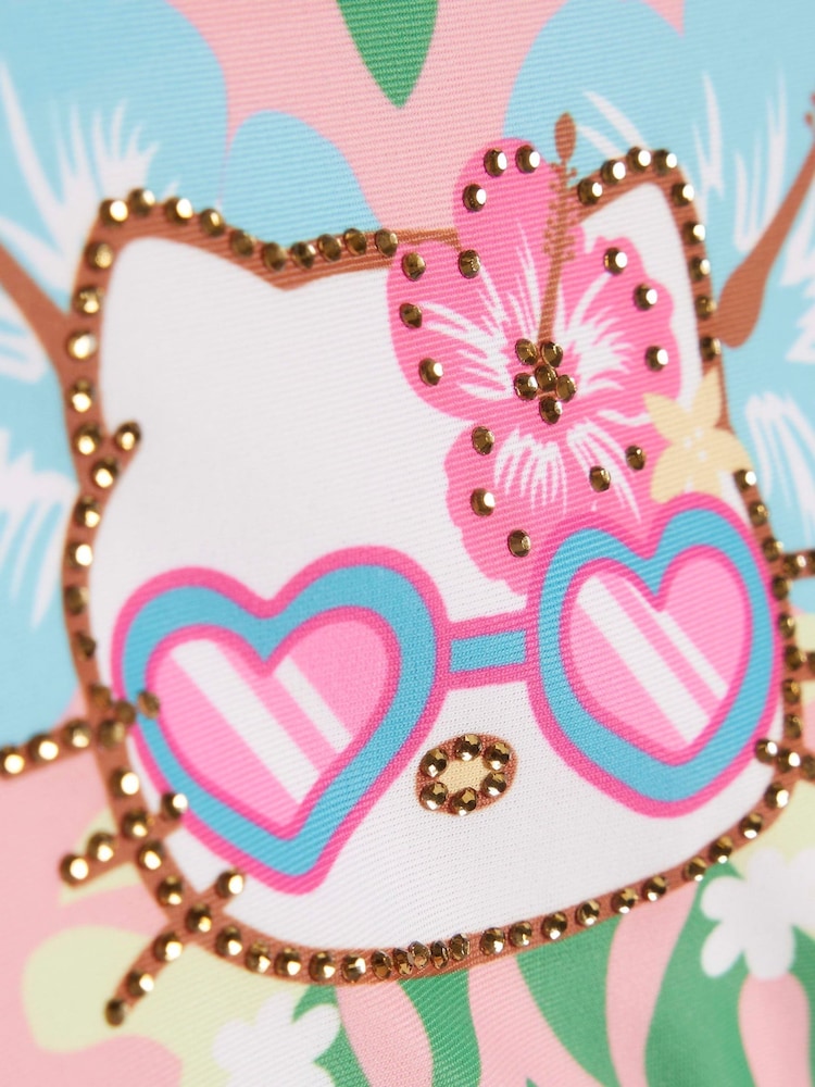 River Island Pink Hello Kitty Cutout Swimsuit - Image 4 of 4