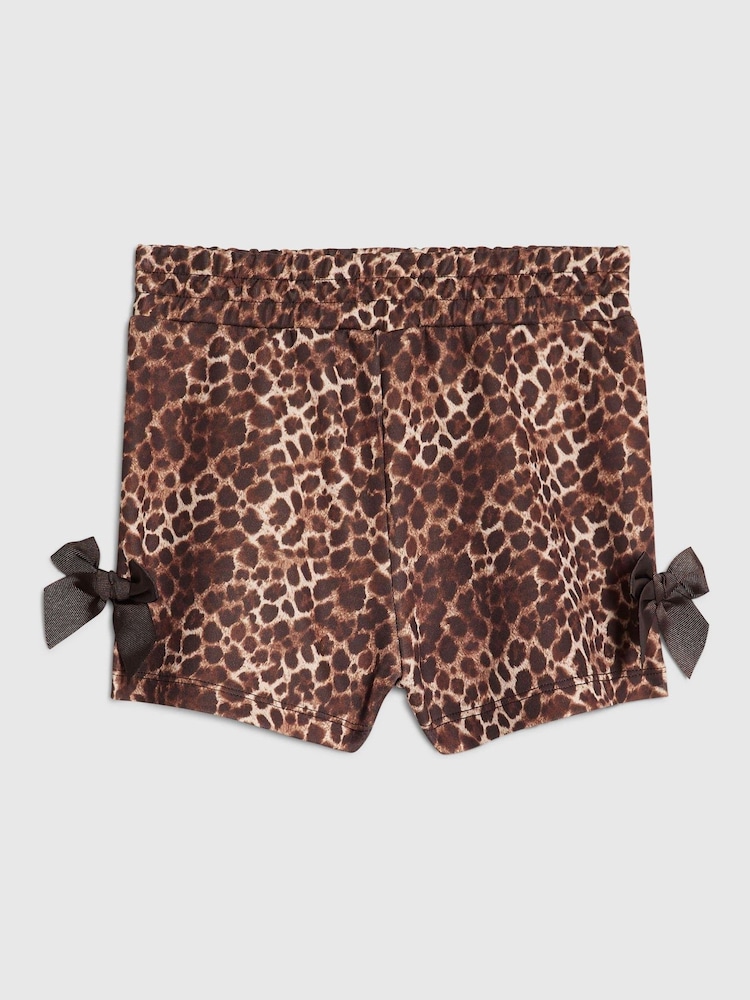 River Island Brown Premium Leopard Print Shorts - Image 1 of 4