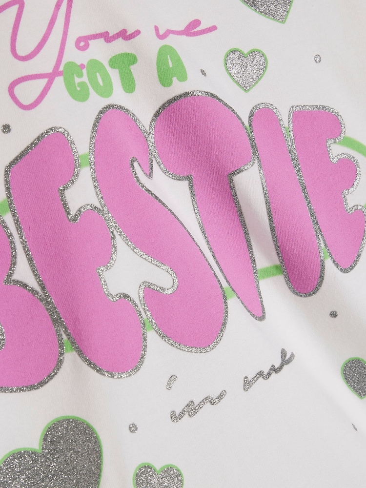 River Island Pink You Got a Bestie T-Shirt - Image 4 of 4 River Island Pink You Got a Bestie T-Shirt - Image 4 of 4