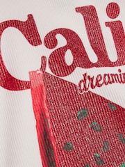 River Island White Glitter Strawberry Tank Top - Image 4 of 4