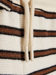 River Island Brown Stripe Towelling Top & Shorts Set - Image 4 of 5