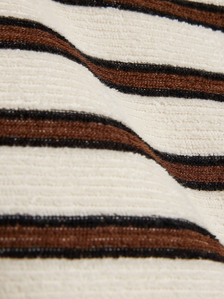 River Island Brown Stripe Towelling Top & Shorts Set - Image 5 of 5