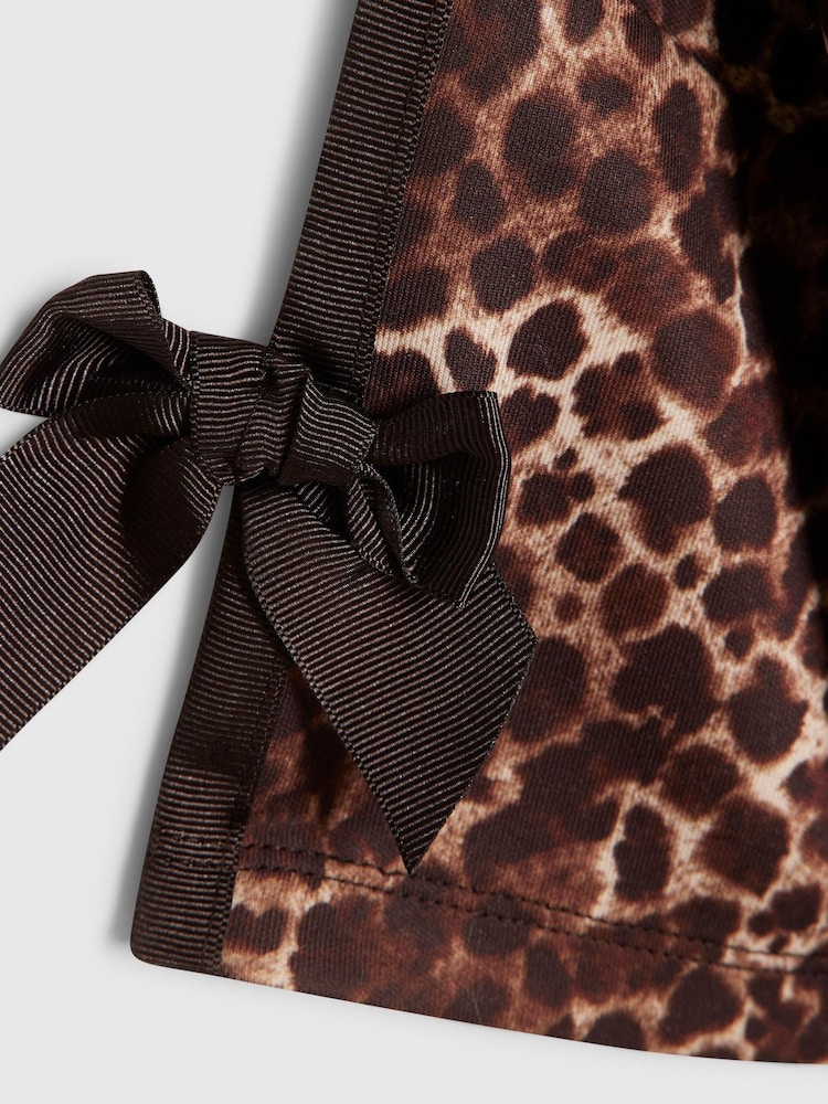 River Island Brown Premium Leopard Print Boxy Fit T-Shirt - Image 4 of 4
