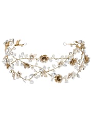 Jon Richard Gold Gold Plated Sienna Gold Floral Hair Vine - Gift Pouch - Image 1 of 2