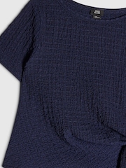 Tünd mavi - River Island Zolaqlı Teksturalı Qalstuk Topu və Qısa Dəsti - 5şəkildən 4 şəkil