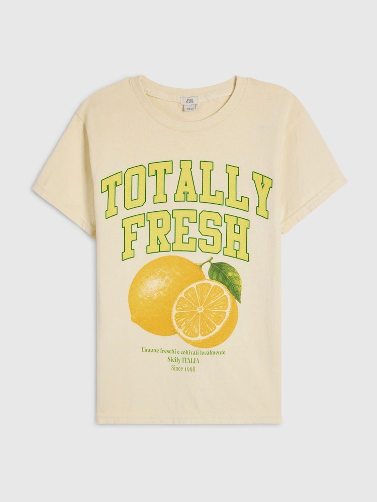 River Island Yellow Totally Fresh Lemon T-Shirt - Image 1 of 4 River Island Yellow Totally Fresh Lemon T-Shirt - Image 1 of 4