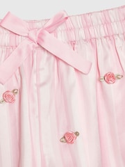 River Island Pink Rosebud Stripe Satin Pyjamas - Image 4 of 5