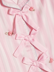 River Island Pink Rosebud Stripe Satin Pyjamas - Image 5 of 5