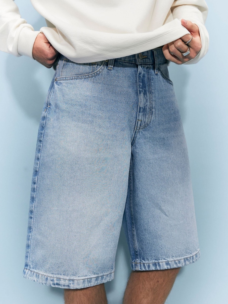 River Island Blue Mid Wash Denim Jorts - Image 4 of 4