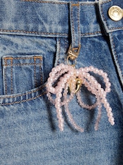 River Island Blue Wide Fit Jeans With Boy Keychain - Image 3 of 4