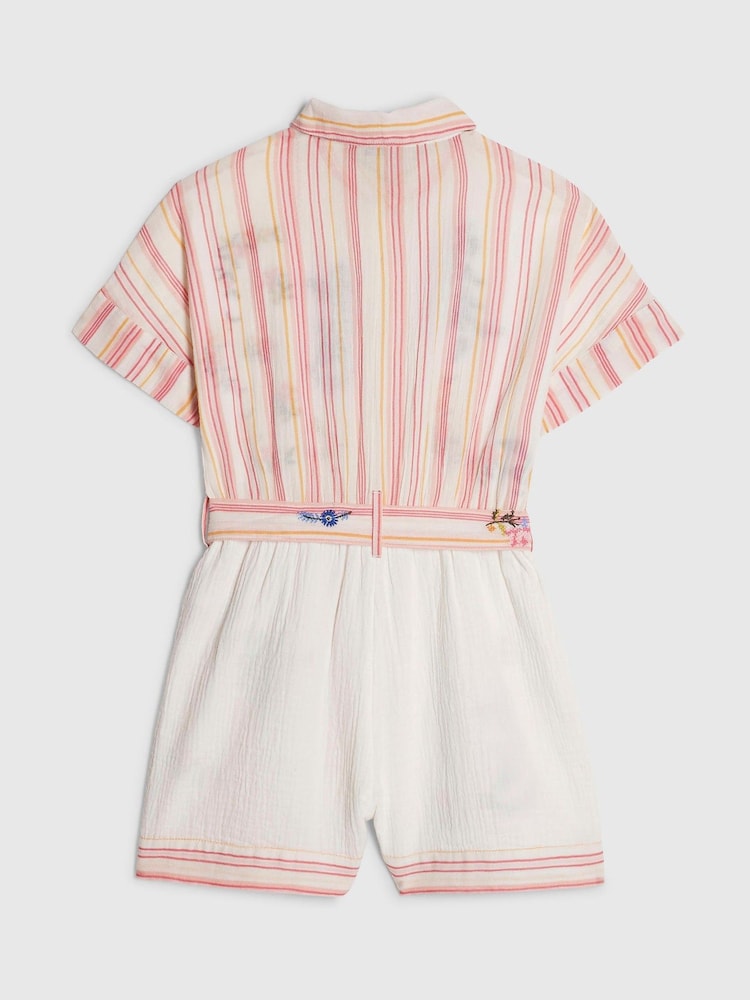 River Island White Embroidered Stitch Playsuit - Image 2 of 4 River Island White Embroidered Stitch Playsuit - Image 2 of 4