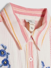 River Island White Embroidered Stitch Playsuit - Image 3 of 4