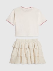 River Island Cream Crochet Shirt & Rara Skirt Set - Image 2 of 3