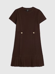 River Island Brown Pleated Hem Dress - Image 1 of 4