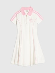 River Island Cream Polo Collar Jersey Dress - Image 1 of 4
