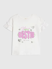 River Island White Got a Bestie T-Shirt - Image 1 of 4