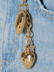 River Island Blue Wide Fit Jeans With Key Charm - Image 3 of 4