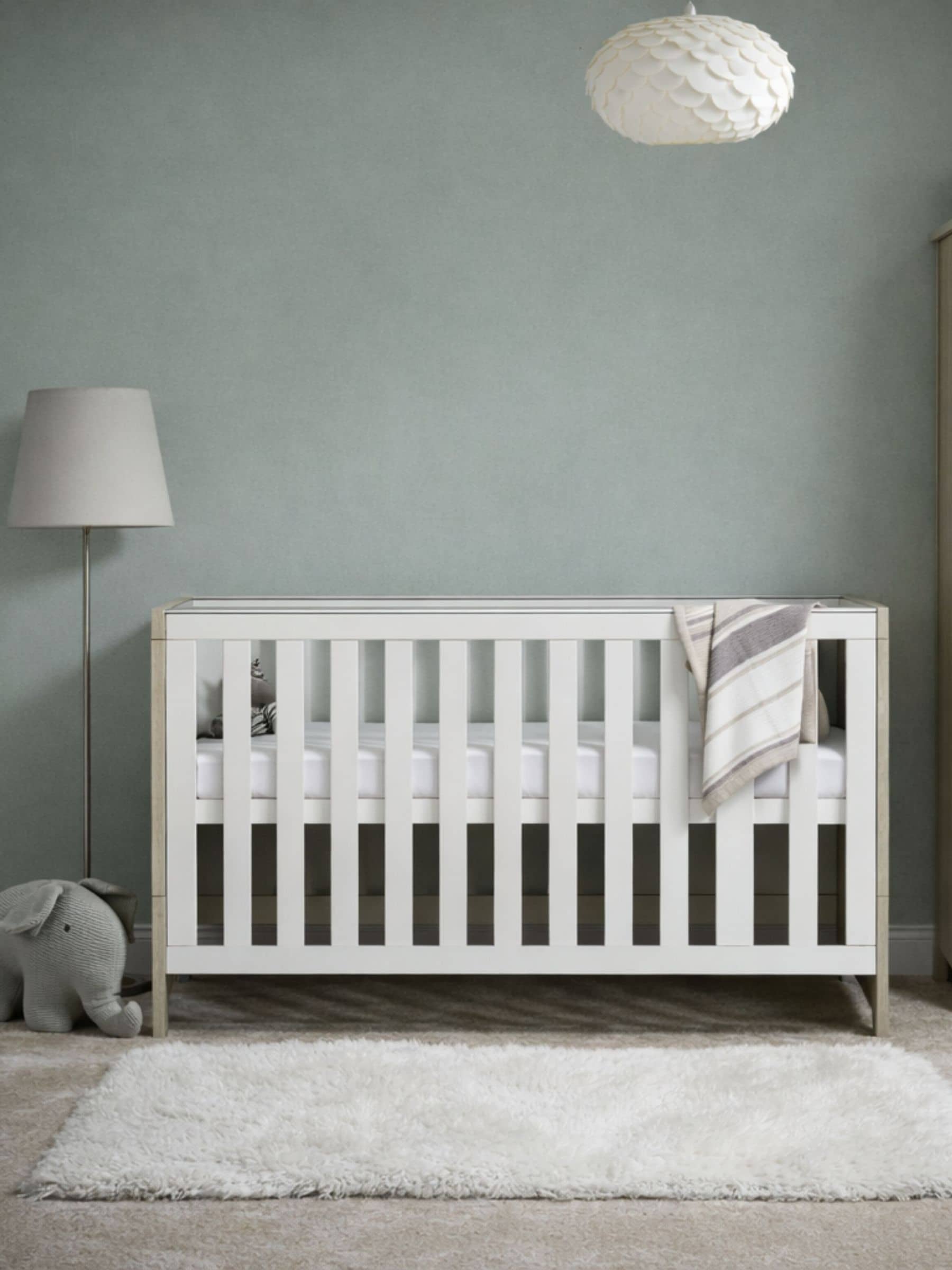 Obaby White & Grey Grey Wash & White Nika Cot Bed - Image 3