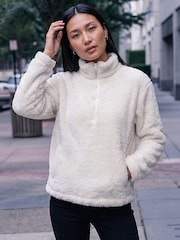 Roman Cream Sherpa Zip Neck Fleece - Image 1 of 4