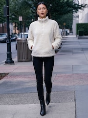 Roman Cream Sherpa Zip Neck Fleece - Image 2 of 4