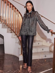 Roman Black Metallic Stripe Shirt - Image 3 of 4