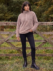 Roman Brown Sherpa Zip Neck Fleece - Image 2 of 4