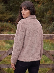 Roman Brown Sherpa Zip Neck Fleece - Image 3 of 4